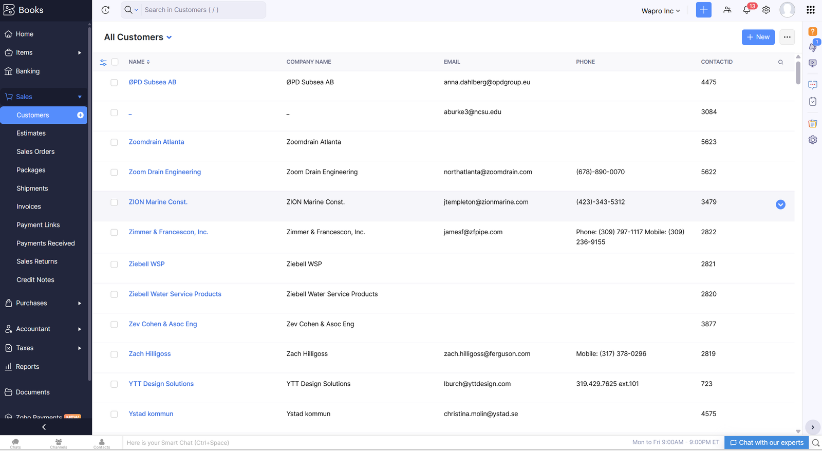 Zoho Creator customer database